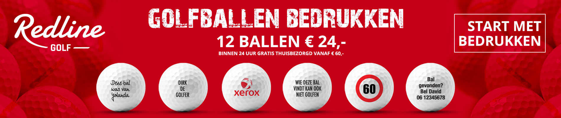 Redline golfballen bedrukken